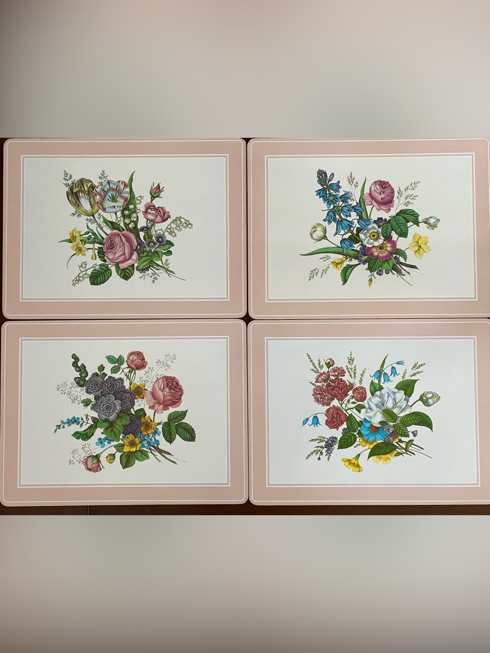 8 Pimpernel Vintage Botanical Placemats with Cork Backing